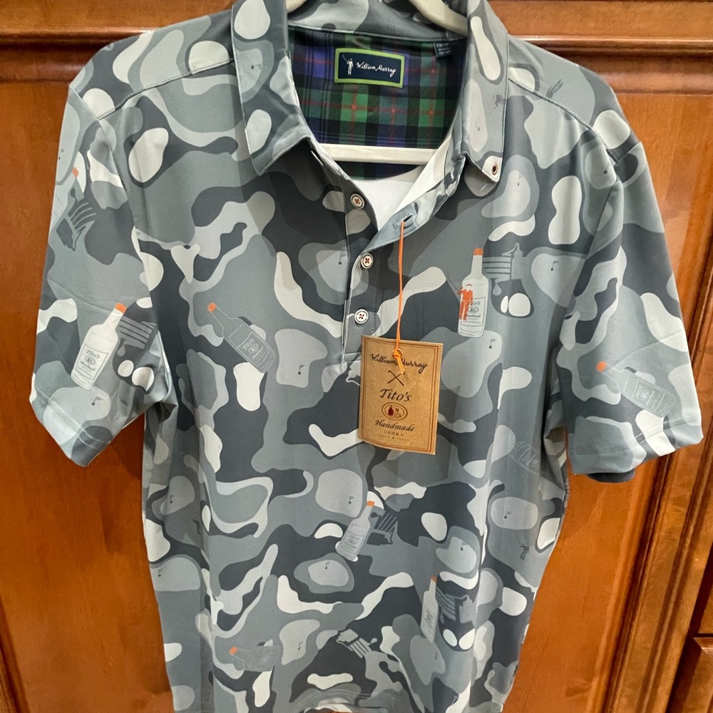 Gray Men’s Golf Shirt William Murray x Tito’s